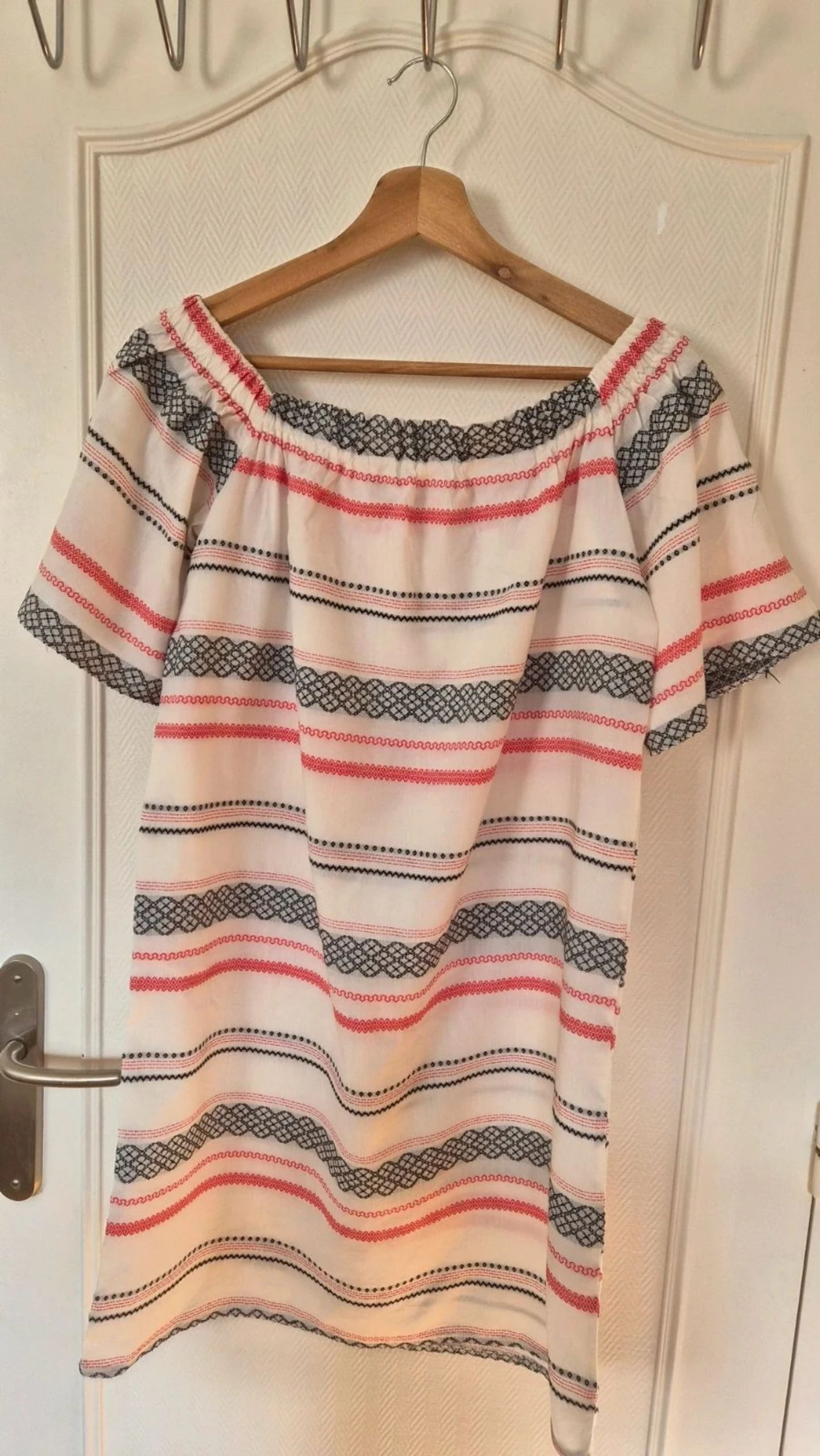 Robe d'été femme motif broderie T2,71% coton